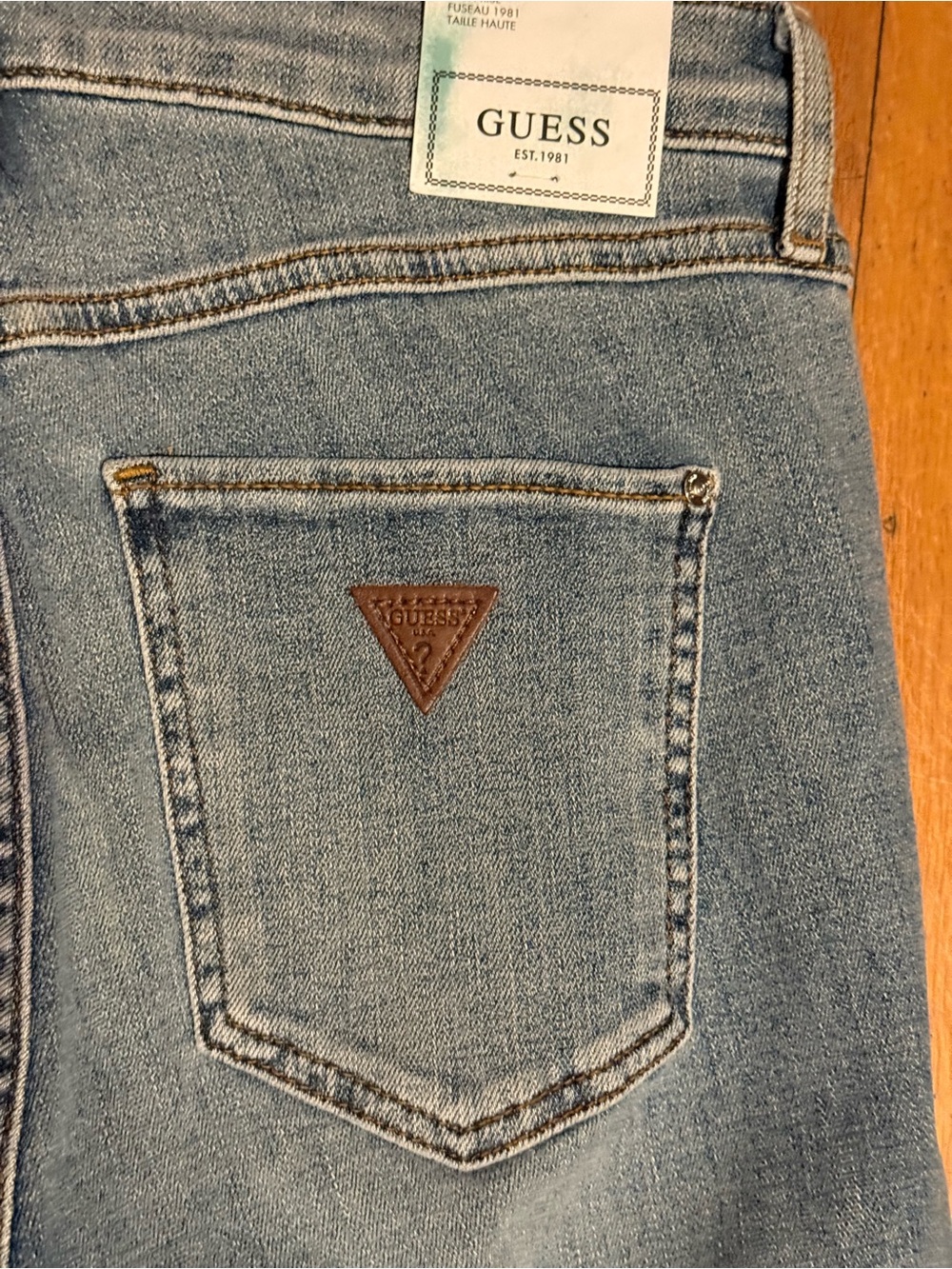 NWT GUESS Women's 1981 High Waisted Skinny Jeans Size 27 Zircon Blue NWT - Picture 5 of 15